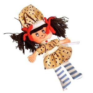 Vintage Intrad Enterprises 1981 The Cooky‎ Box Flat Doll Hong Kong Yarn Hair